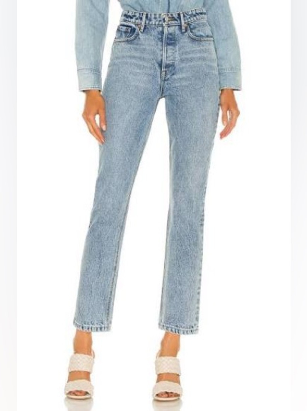 NWOT GRLFRND Karolina High Rise Straight Crop Jeans Larchmont Denim Women’s 27